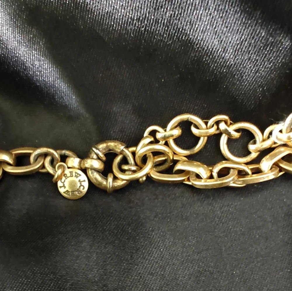 J Crew Blue Lucite Floral Gold Tone Necklace - Picture 2 of 5